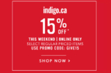Indigo.ca 15% Off Coupon Code