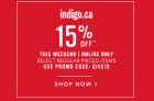 Indigo.ca 15% Off Coupon Code