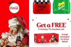 Free Coca-Cola Holiday Tin Baubles Set at Metro
