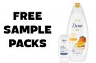 Free Dove Body Wash & Hand Sanitizer Sample Packs