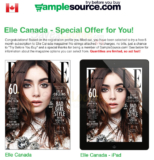 SampleSource – Free Elle Canada Trial Subscription