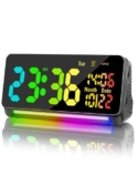 Samshow 120db Super Loud Alarm Clocks for Heavy Sleepers, Large LED Display