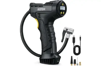 AstroAI 150PSI Portable Handheld Tire Pump Digital with LED Light and 4 Adaptors