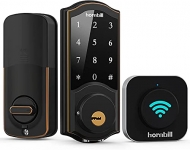 hornbill Smart Security Deadbolt Lock with WiFi Control, Black