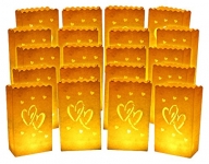 Special Lantern Luminary Bag with Duo Heart Durable and Reusable Fire-Retardant Cotton Material