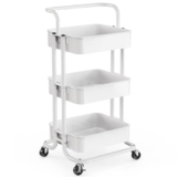 Pipishell 3-Tier Rolling Utility Cart, White