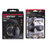 3M Worktunes Connect Bluetooth Hearing Protection with 3M Pro SecureFit 400 Eye Protection Safety Glasses Bundle