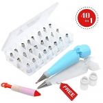 40 in 1 Cake Decorating Supplies include 24 Pieces Professional Stainless Steel DIY Icing Tip Set