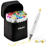 Ohuhu Double Tipped Alcohol Brush Sketch Markers, 48 Colors