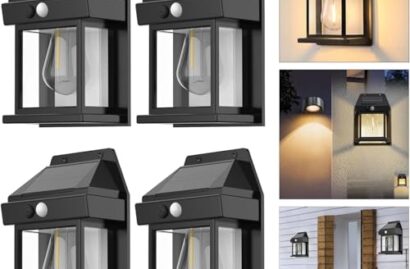 Anricom 4pcs Motion Sensor Outdoor Solar Lights