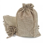50PCS Burlap Favor Gift Bags with Drawstring and Cotton Lining (9x12cm)