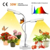 Growstar Full Spectrum Dual Head Grow Lamp, 50W, 100 LEDs