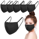 6 Pack Reusable Cotton Face Masks, Black