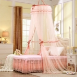 Round Hoop Princess Pastoral Lace Bed Canopy