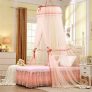 Round Hoop Princess Pastoral Lace Bed Canopy