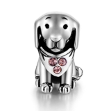 Puppy Dog Animal Charms Crystal Jewelry 925 Sterling Silver Bead Fit Pandora Bracelets for Women