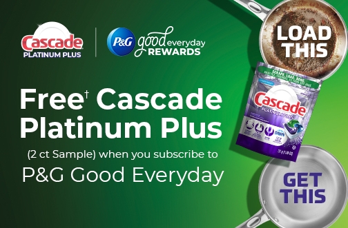 Free Cascade Platinum Plus Dishwasher Detergent Sample