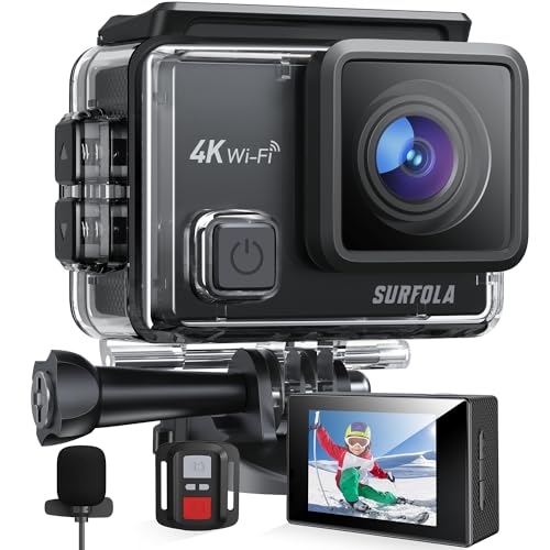 Surfola Waterproof Action Camera 4K – 40M with Accessories