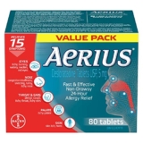 Aerius Allergy Medicine, Fast Relief, 24-Hour, Non-Drowsy, 80 Tablets