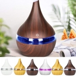 Anjou 300ml Humidifier Wood Grain Aromatherapy Diffuser with 7 Color Changing Night