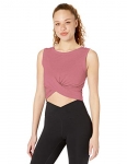 Core 10 Womens Knot Front Cropped Yoga Tank, Blush, Small