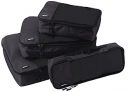 AmazonBasics 4-Piece Packing Cube Set – Small, Medium, Large, and Slim, Black