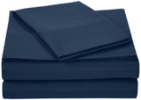 AmazonBasics Microfiber Sheet Set – Twin Extra-Long, Navy Blue