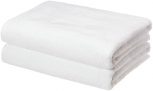 AmazonBasics Quick-Dry Bath Towels, Set of 2, White