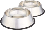 AmazonBasics Stainless Steel Pet Dog Water And Food Bowl Set