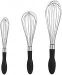 AmazonBasics Stainless Steel Wire Whisk Set – 3-Piece