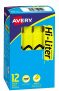 Avery Hi-Liter, Chisel Tip, Fluorescent Yellow, Box of 12