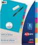 Avery Write & Erase Big Tab Binder Dividers, 8 Tabs, 1 Set, Bright Multi-Colour