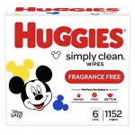 Huggies Simply Clean, UNSCENTED Baby Wipes, 6 Refill Packs, 1152 Count
