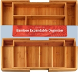 Bamboo Expandable Cutlery Tray – Silverware & Utensils Organizer