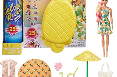 Barbie Color Reveal Foam! Doll & Pet Friend; Sunny Pineapple-Theme