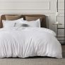 Bedsure White Duvet Cover Queen Size – Includes 1 Duvet Cover (90″x90″) & 2 Pillow Shams