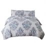 Bedsure Damask Duvet Cover Set with Zipper, Grey Design, Full/Queen – 3 Pieces
