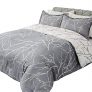 Bedsure Tree Branch Floral Comforter Set, Queen, Grey/Ivory