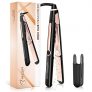 BESTOPE Hair Straightener, 1-inch Ceramic Ionic Flat Iron with Digital LCD Display, Dual Voltage, Instant Heat Up, Adjustable Temperature, Auto Shut-Off, 3D Floating Plates For All Hair Types (Rose gold)