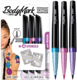 BIC BodyMark Temporary Tattoo Marker, Tattoo Pen, New School, Assorted Colors, 3-Count