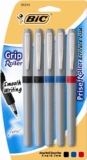 BIC Grip Roller Pens, Assorted, Fine-0.7mm, 5-pack