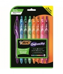 BIC Gelocity Quick Dry Gel Pen, Assorted Fashion, Medium Point, 8-Pack