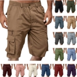 Mens Relaxed Fit Stretch Waist Cargo Shorts