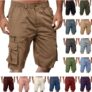 Mens Relaxed Fit Stretch Waist Cargo Shorts