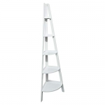Casual Home 5-Shelf Corner Ladder White Bookcase