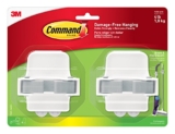Command 17007-HW2ES Broom & Mop Grippers, White with Grey Band