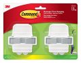 Command 17007-HW2ES Broom & Mop Grippers, White with Grey Band