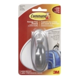 Command Traditional Decorative Hook, Large, Brushed Nickel