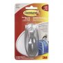 Command Traditional Decorative Hook, Large, Brushed Nickel