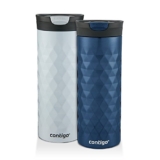 Contigo SnapSeal Kenton Travel Mugs, 20 oz, Polar White & Monaco, 2-Pack